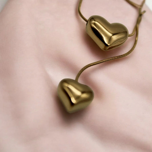 Double Heart Necklace| Italian Gold Plated - SACH JEWELS