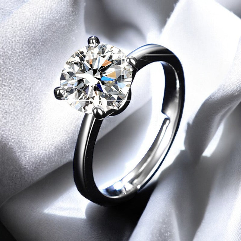 Women Single Diamond Ring | Italian Silver Plated - SACH JEWELS