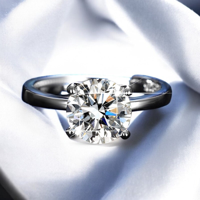 Women Single Diamond Ring | Italian Silver Plated - SACH JEWELS