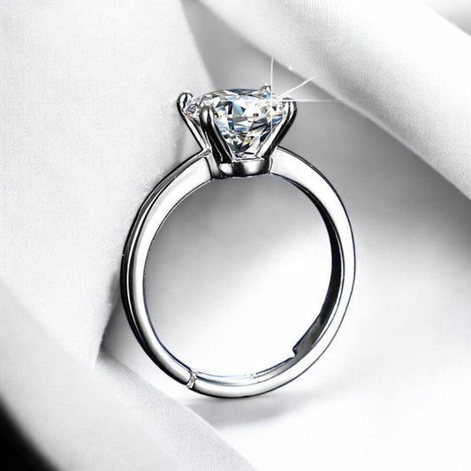 Women Single Diamond Ring | Italian Silver Plated - SACH JEWELS