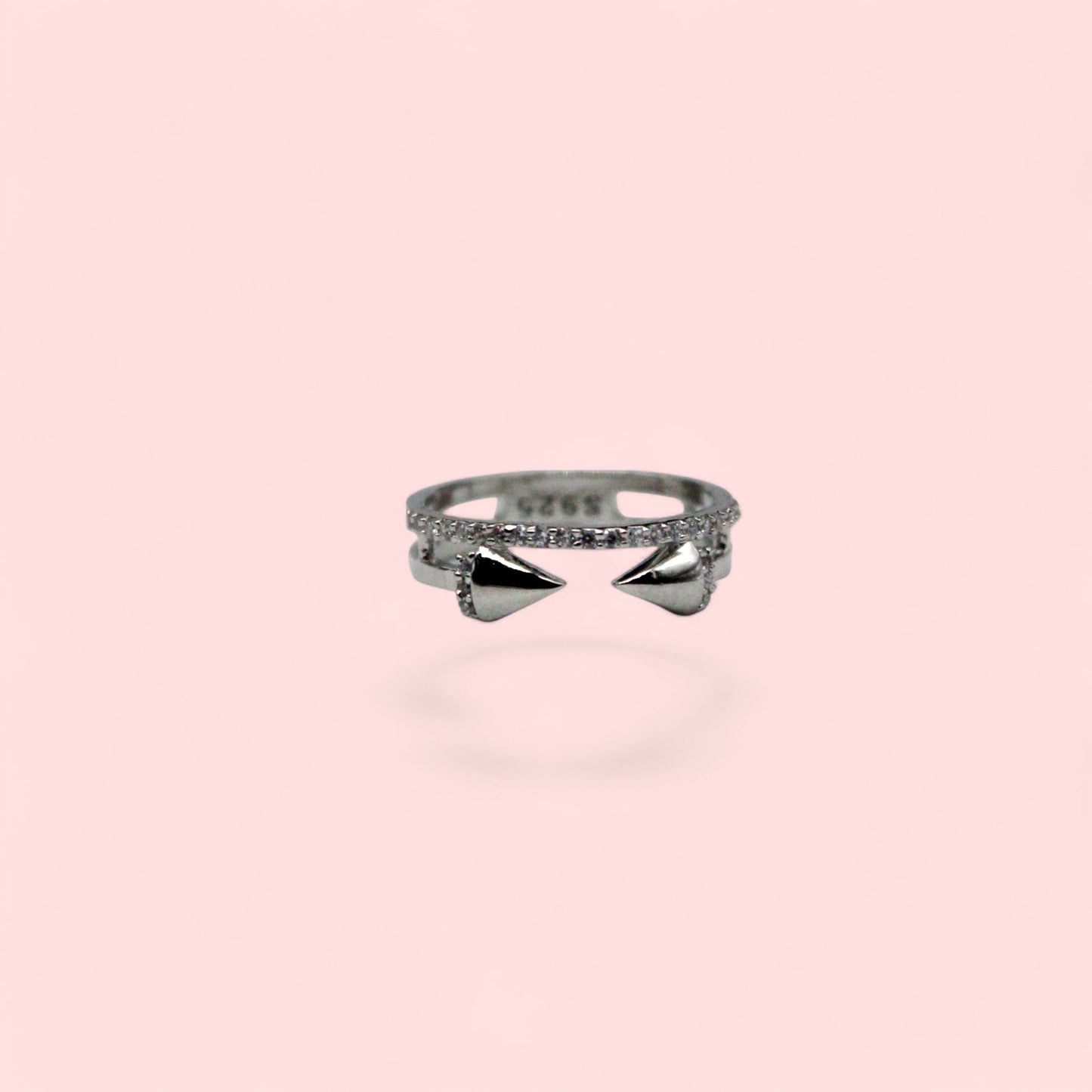 Studded Diamond Wheel Cut Ring | 925 Sterling Silver - SACH JEWELS