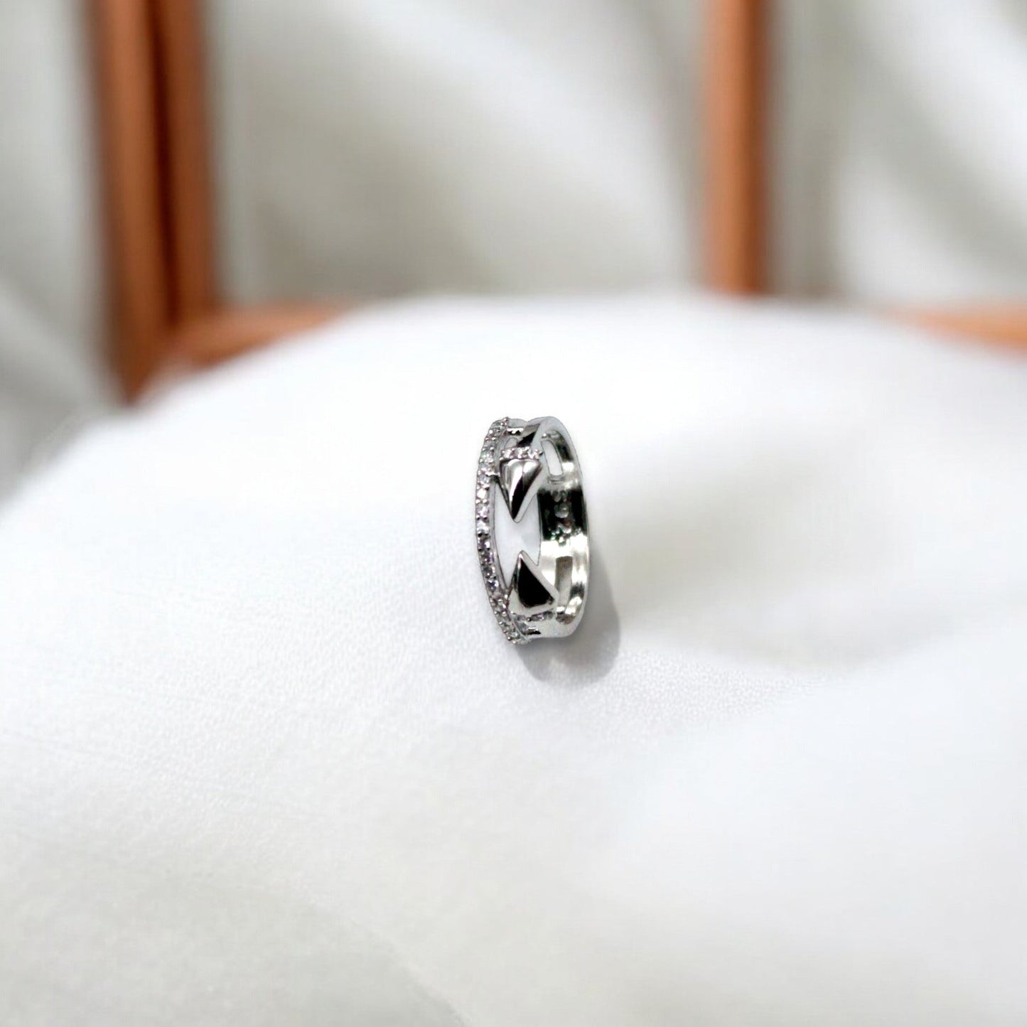 Studded Diamond Wheel Cut Ring | 925 Sterling Silver - SACH JEWELS