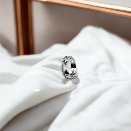 Studded Diamond Wheel Cut Ring | 925 Sterling Silver - SACH JEWELS