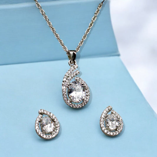 Premium Diamond Studded Pendant Set | 925 Sterling Silver - SACH JEWELS