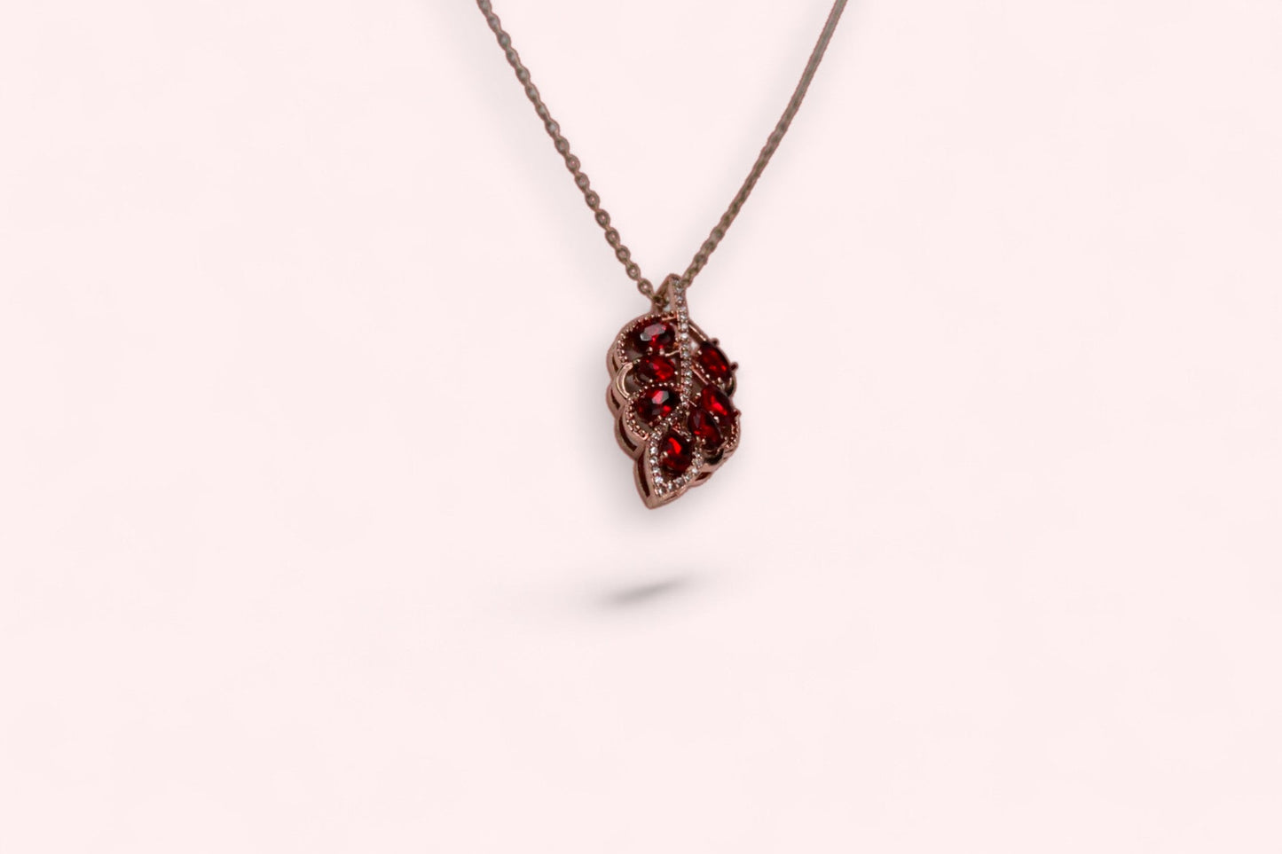 Rare Red Diamonds Necklace | Rose Gold Plated - SACH JEWELS