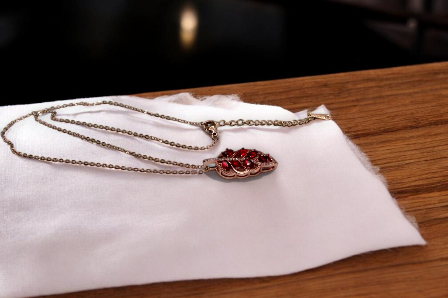 Rare Red Diamonds Necklace | Rose Gold Plated - SACH JEWELS