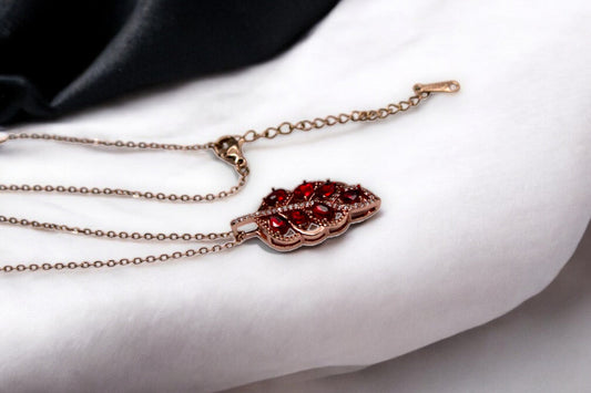 Rare Red Diamonds Necklace | Rose Gold Plated - SACH JEWELS
