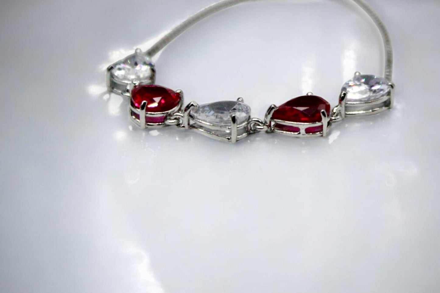 Premium Red Stone Studded Diamond Bracelets | 925 Sterling Silver - SACH JEWELS