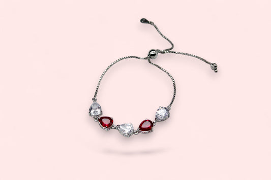 Premium Red Stone Studded Diamond Bracelets | 925 Sterling Silver - SACH JEWELS