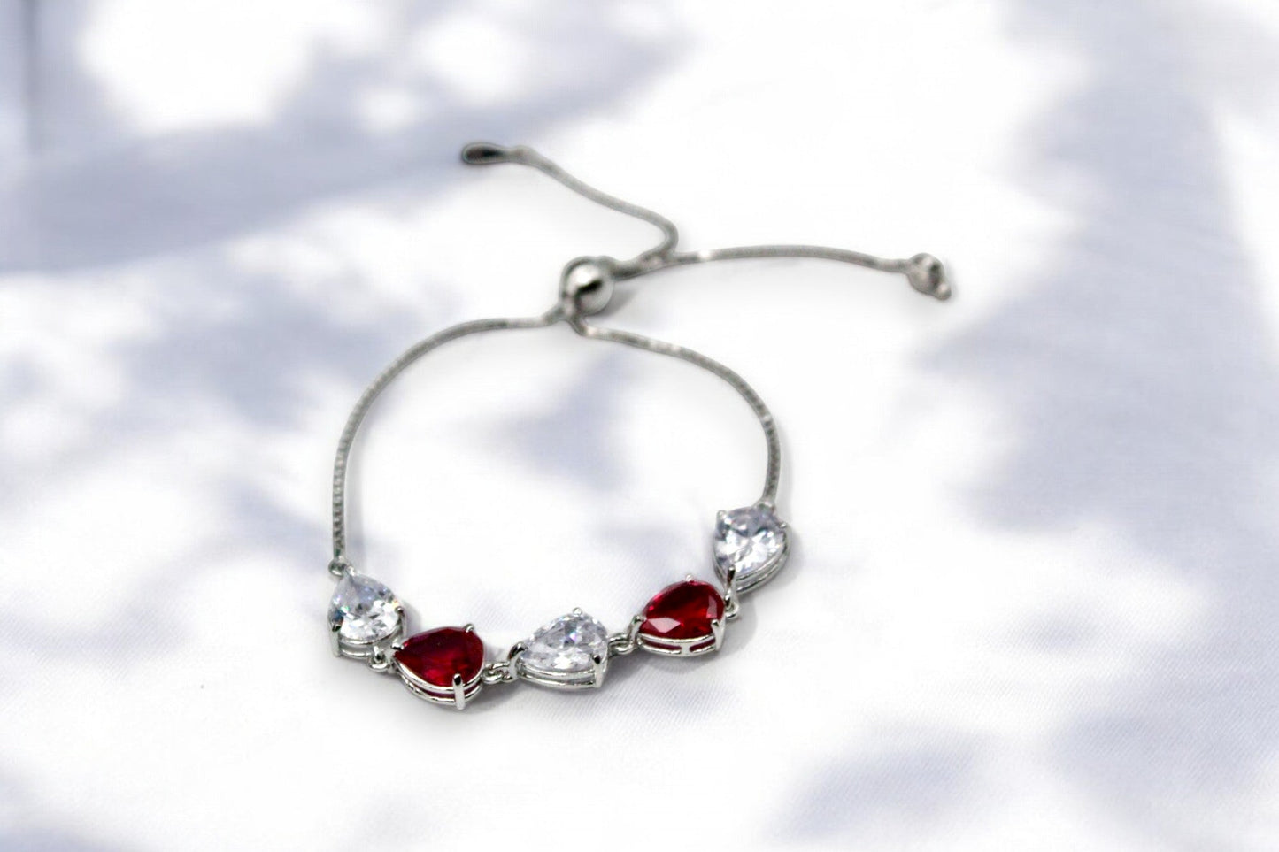 Premium Red Stone Studded Diamond Bracelets | 925 Sterling Silver - SACH JEWELS