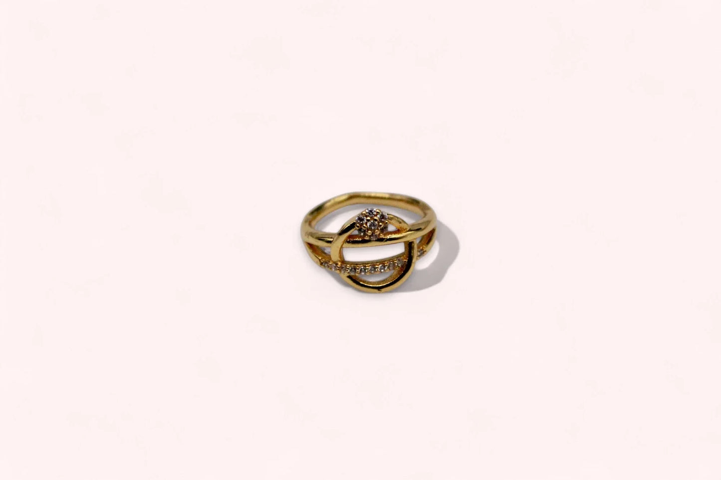 Diamond Curve Ring | Italian Gold Plated - SACH JEWELS