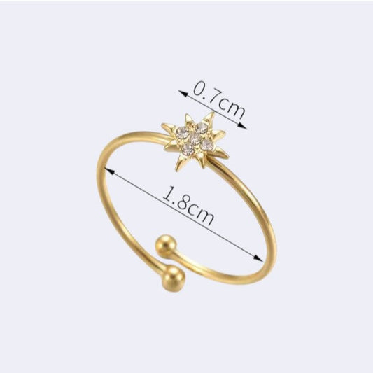 Elegant Diamond Spiked Flower Ring | Italian Gold Plated - SACH JEWELS