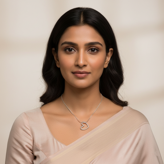 Minimal Open Heart Necklace | Italian Silver Plated SACH JEWELS