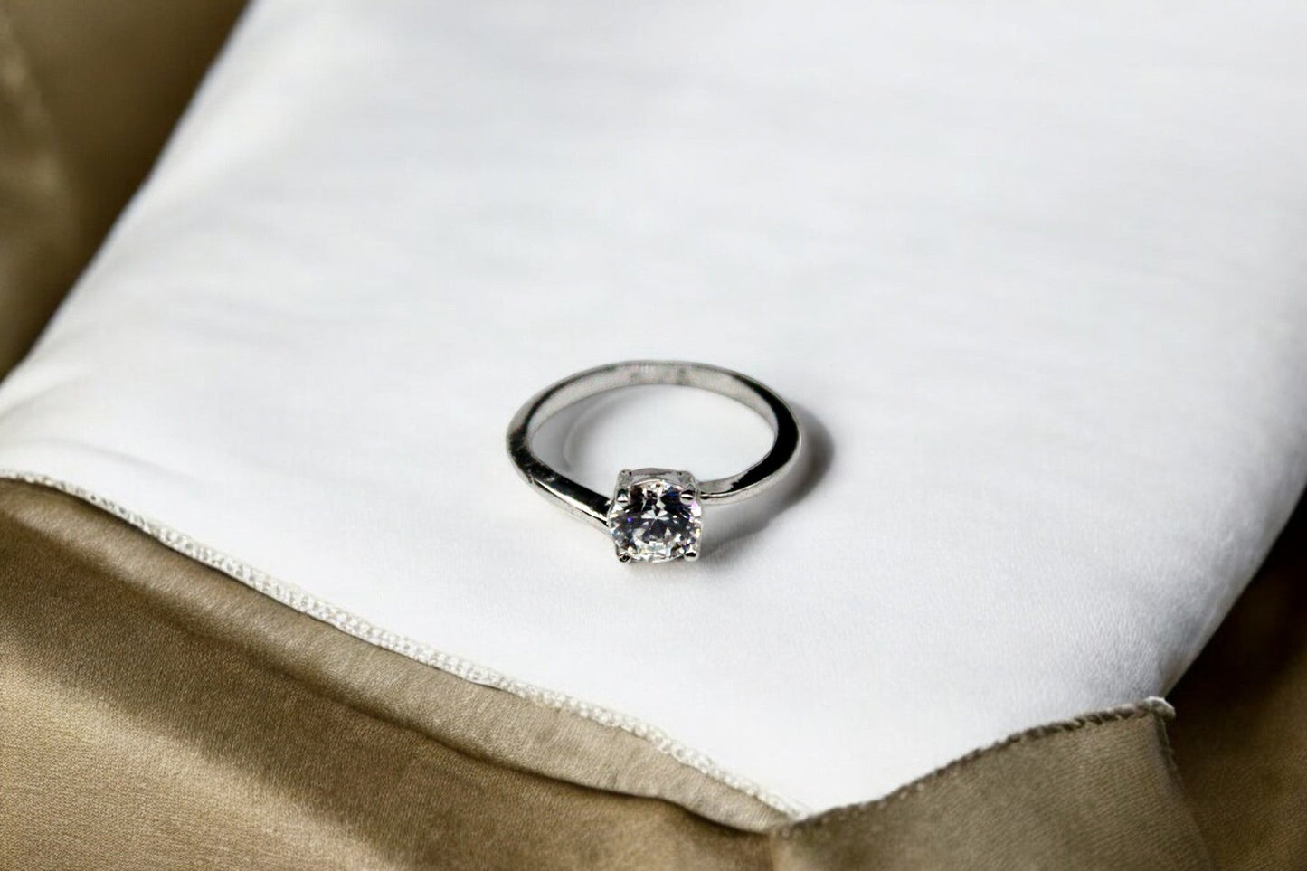 Ovoid Diamond Stud Ring | 925 Sterling Silver - SACH JEWELS