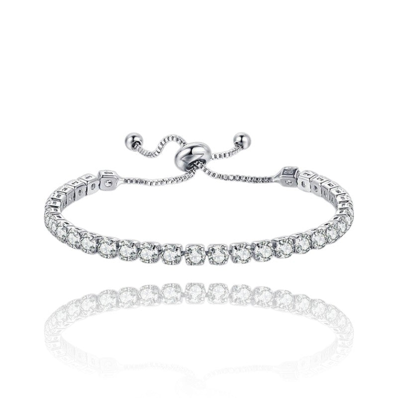 Women Single String Diamond Bracelet | Italian Silver Plated. SACH JEWELS