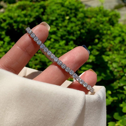 Women Single String Diamond Bracelet | Italian Silver Plated. - SACH JEWELS