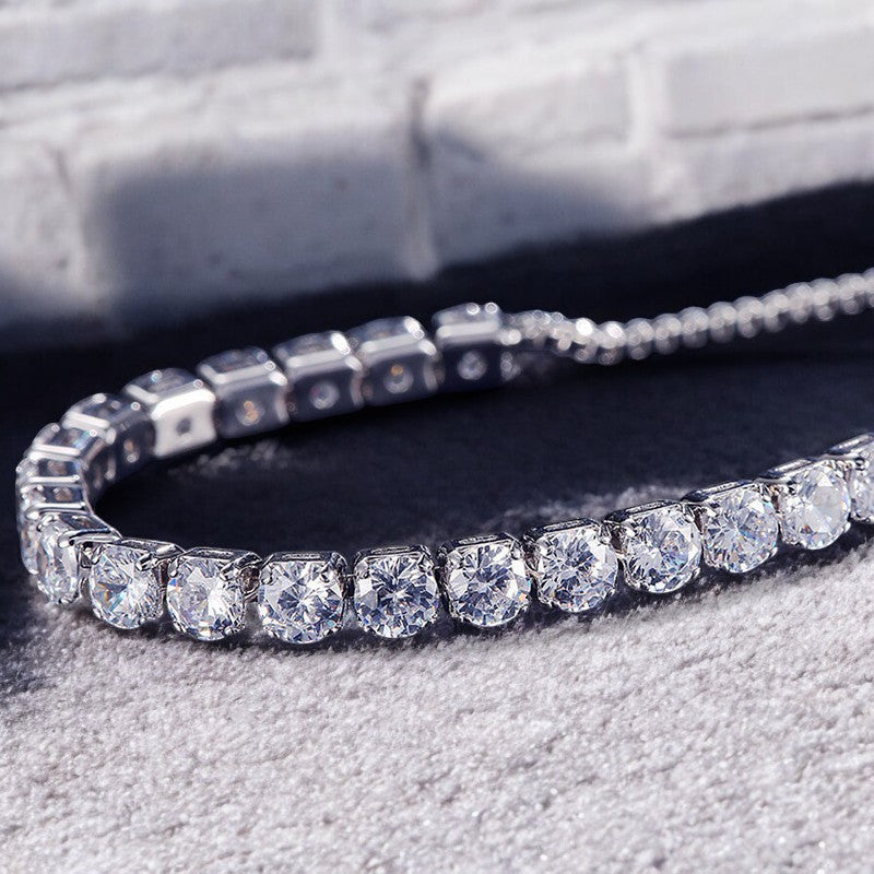 Women Single String Diamond Bracelet | Italian Silver Plated. - SACH JEWELS