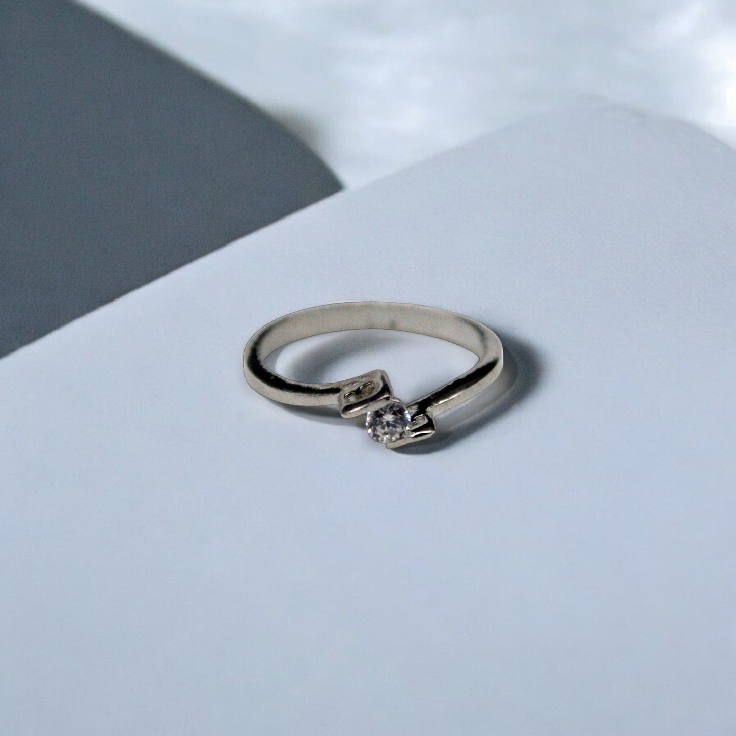 Square Diamond Studded Ring | 925 Sterling Silver - SACH JEWELS