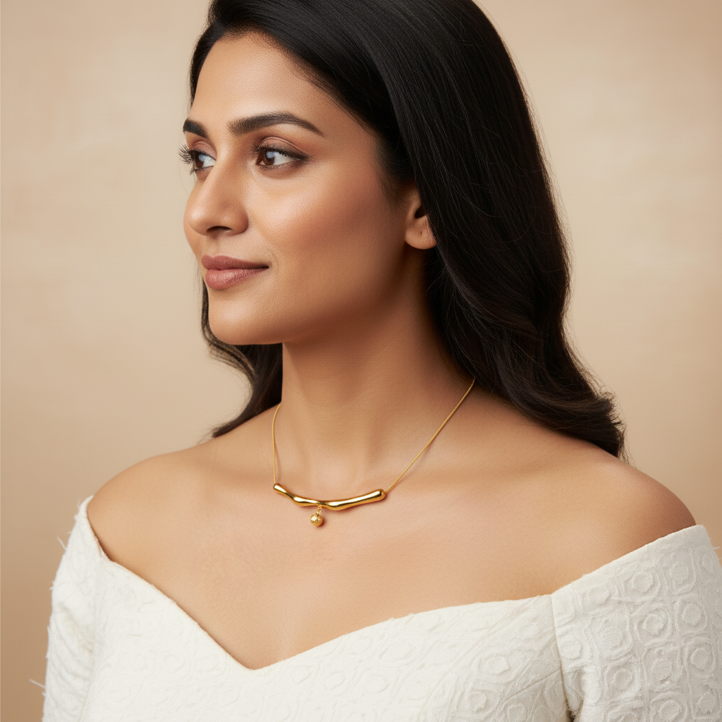 Amore Golden Grace Drop Pendant Necklace | Italian Gold Plated SACH JEWELS