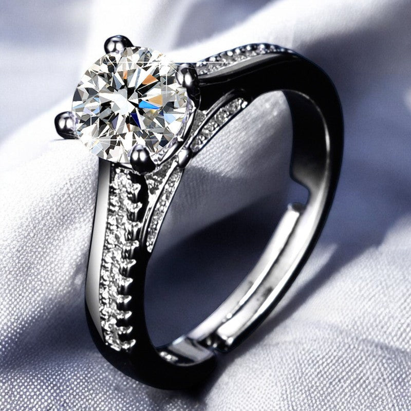Women Elevated Diamond Ring | Italian Silver Plated - SACH JEWELS