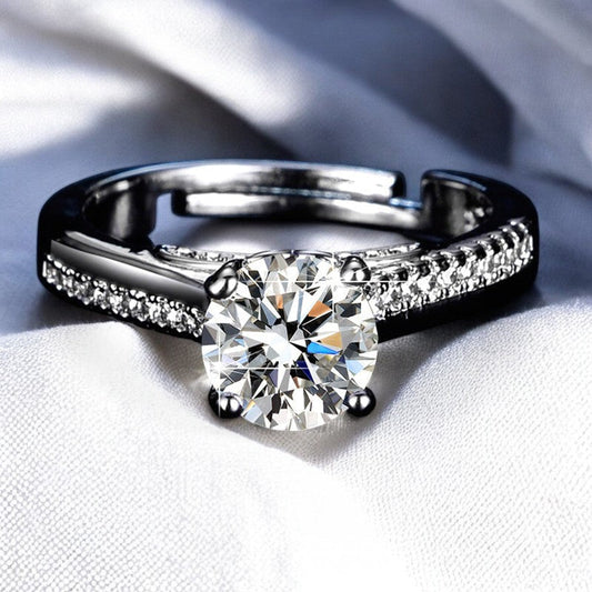 Women Elevated Diamond Ring | Italian Silver Plated - SACH JEWELS