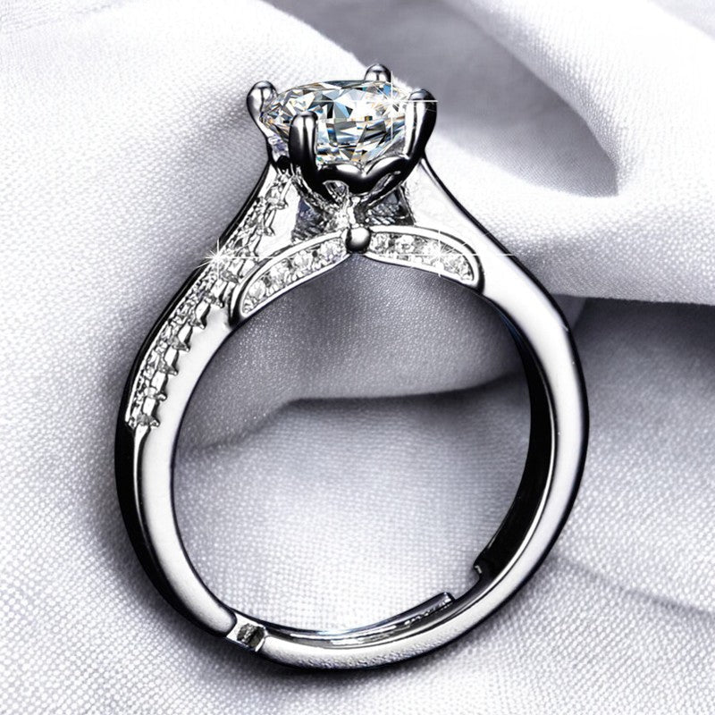Women Elevated Diamond Ring | Italian Silver Plated - SACH JEWELS