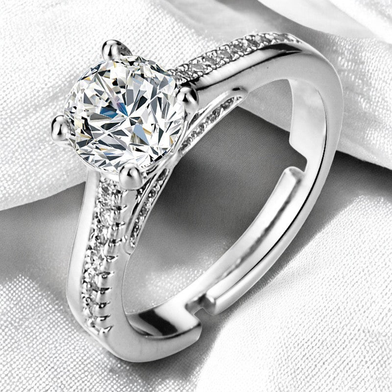 Women Elevated Diamond Ring | Italian Silver Plated - SACH JEWELS