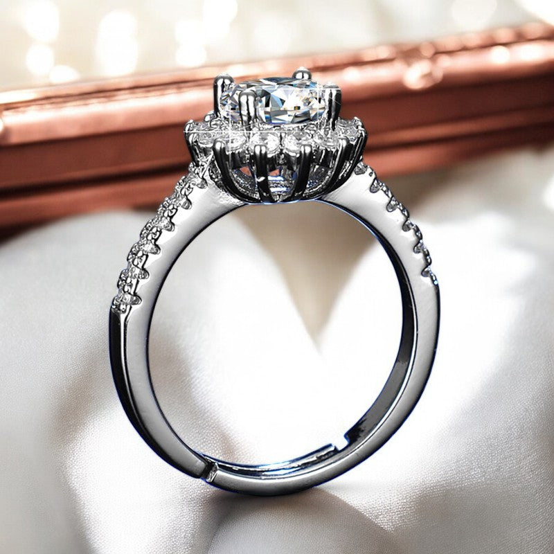 Gorgeous Sunflower Diamond Ring | Italian Silver Plated - SACH JEWELS