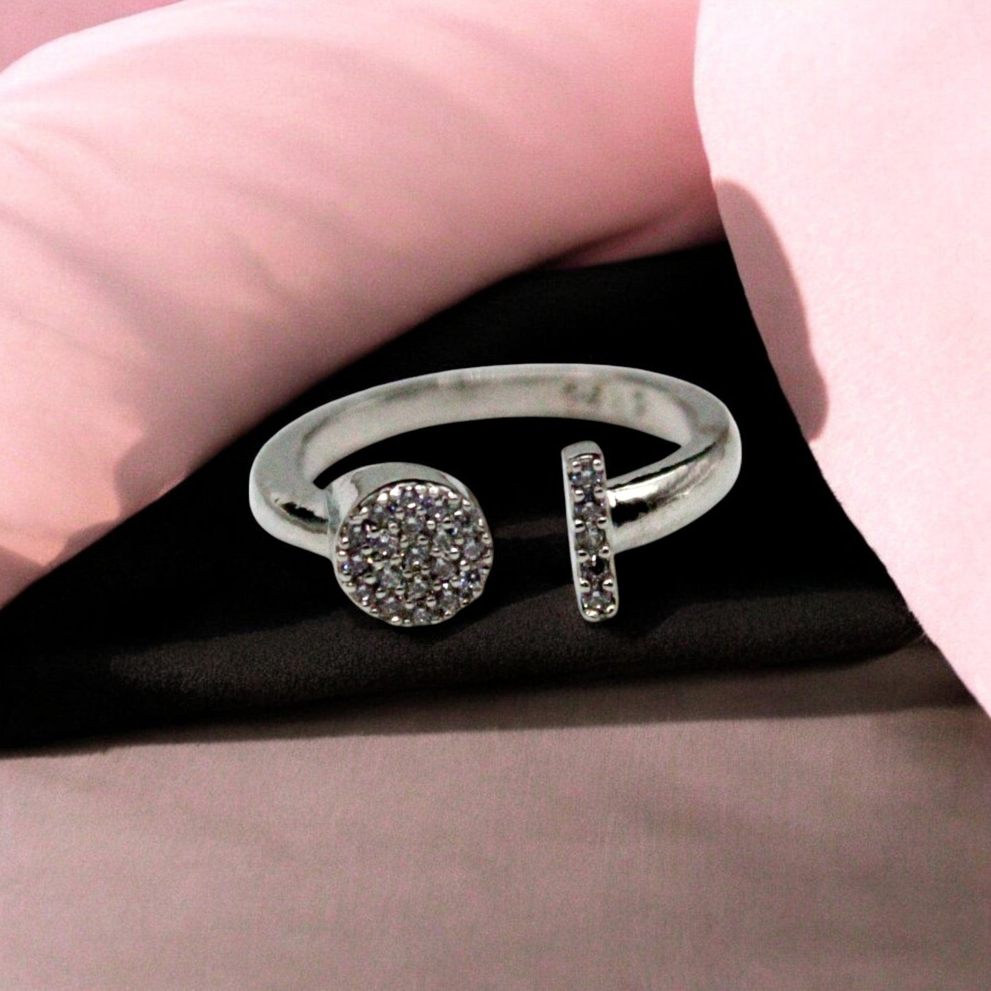 Glamour Diamond studded Ring | 925 Sterling Silver - SACH JEWELS