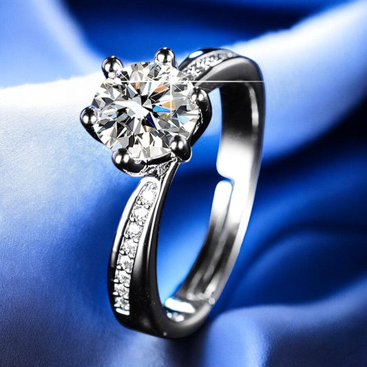 Women Classic Diamond Ring | Italian Silver Plated - SACH JEWELS