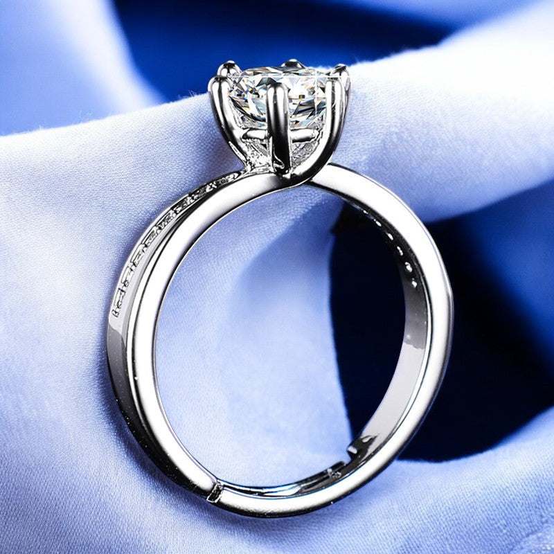 Women Classic Diamond Ring | Italian Silver Plated - SACH JEWELS