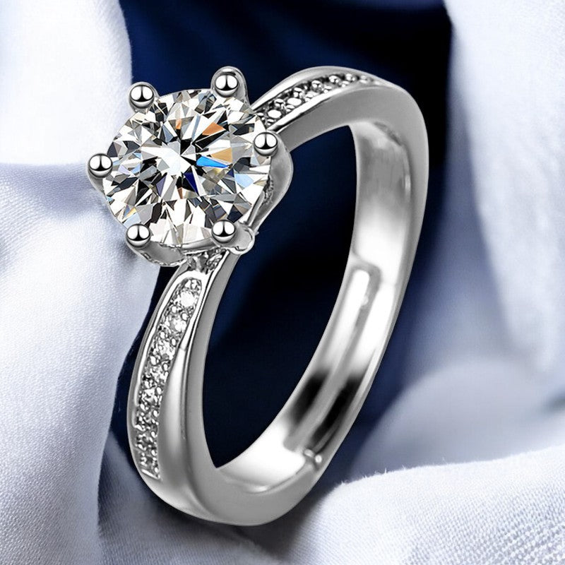 Women Classic Diamond Ring | Italian Silver Plated - SACH JEWELS