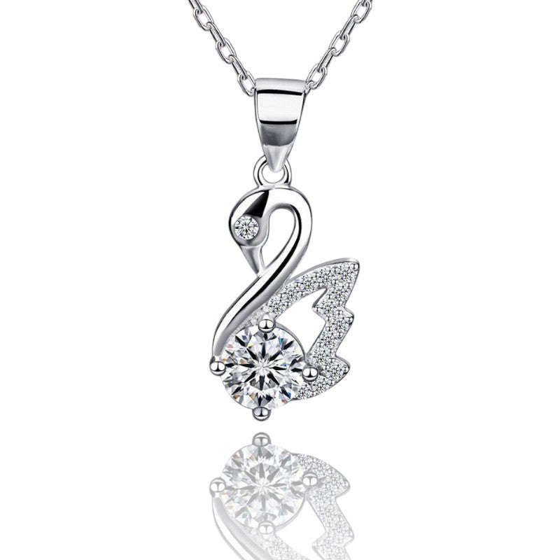 Elegant Swan Diamond Necklace | Italian Silver Plated SACH JEWELS