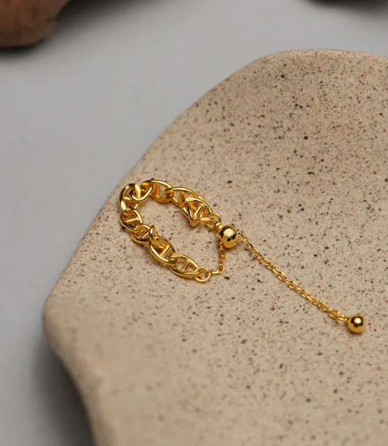 Gorgeous String Ring | Italian Gold Plated - SACH JEWELS