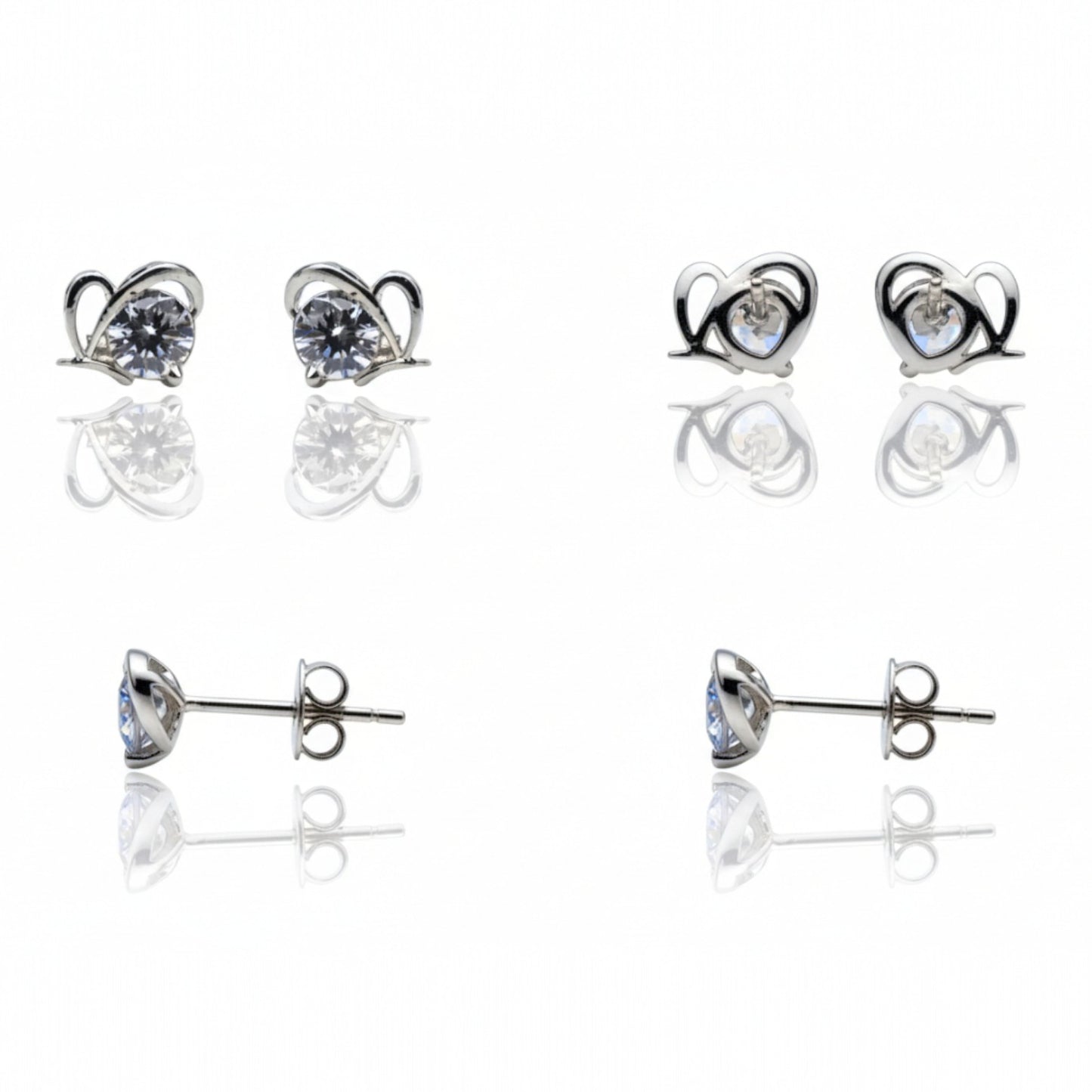 Butterfly petal diamond stud Earrings | 925 Sterling Silver SACH JEWELS