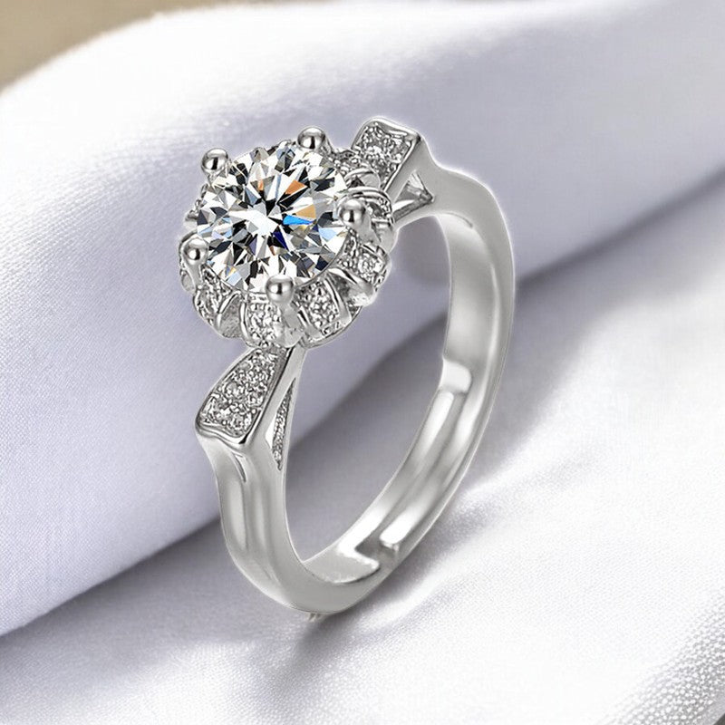 Women Stunning Diamond Ring | Italian Silver Plated - SACH JEWELS
