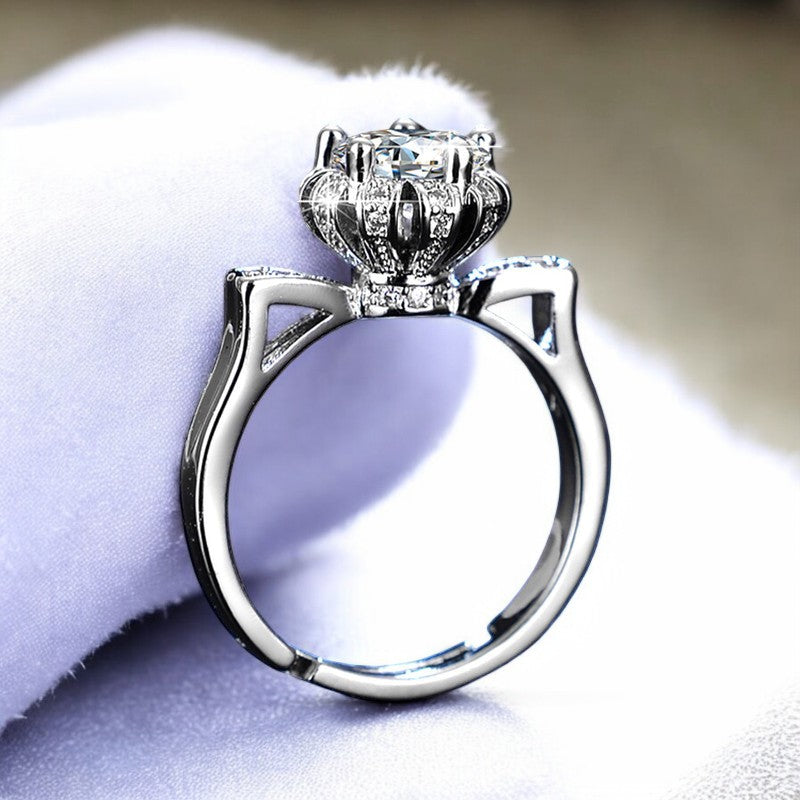Women Stunning Diamond Ring | Italian Silver Plated - SACH JEWELS