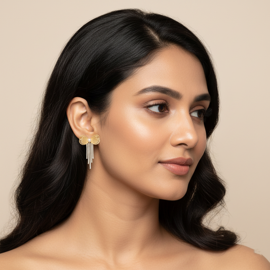 Pearl Bow Drape Earrings | Italian Gold Plated SACH JEWELS
