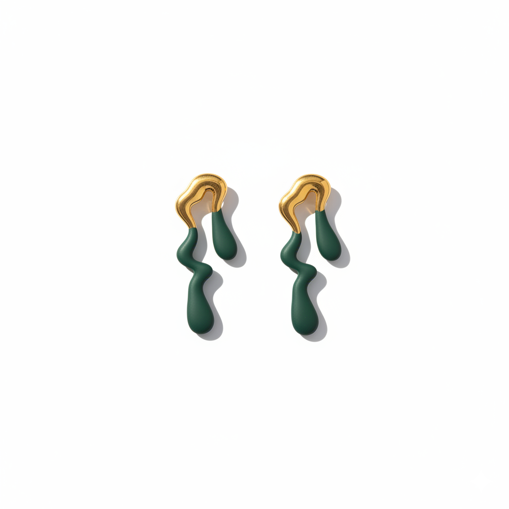 Sculpted Flow Drop Earrings | Italian Gold Plated SACH JEWELS