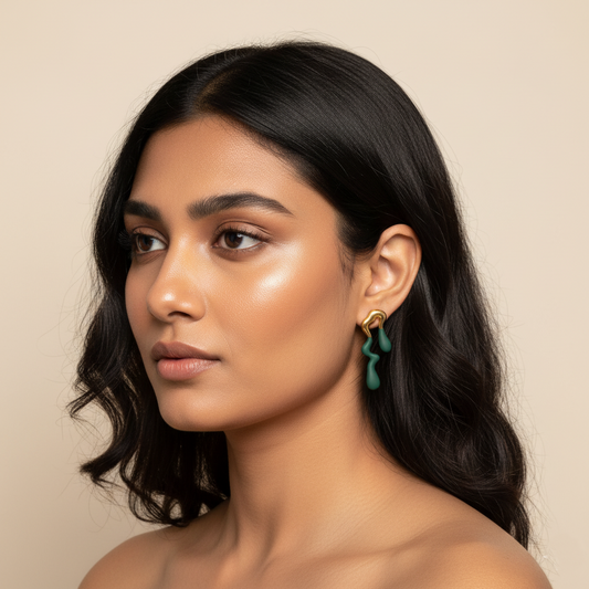 Sculpted Flow Drop Earrings | Italian Gold Plated SACH JEWELS