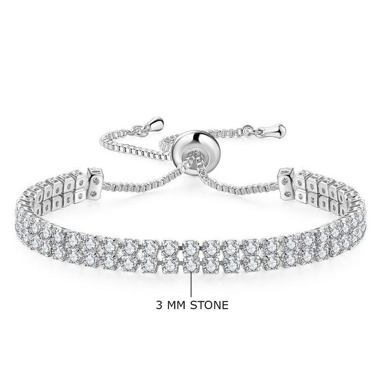Women Timeless Diamond Bracelet | Italian Silver Plated. - SACH JEWELS