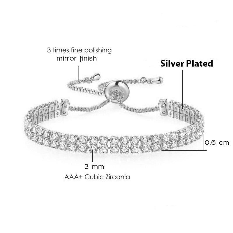 Women Timeless Diamond Bracelet | Italian Silver Plated. - SACH JEWELS