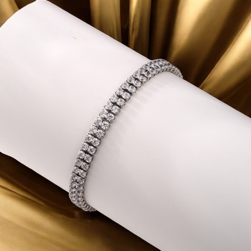 Women Timeless Diamond Bracelet | Italian Silver Plated. - SACH JEWELS