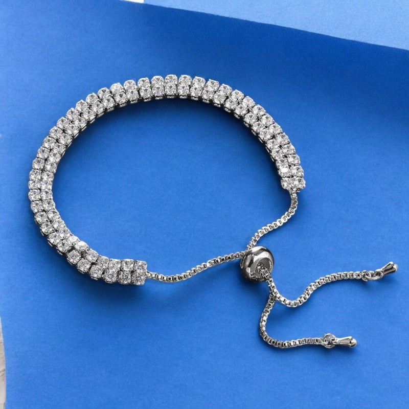 Women Timeless Diamond Bracelet | Italian Silver Plated. - SACH JEWELS