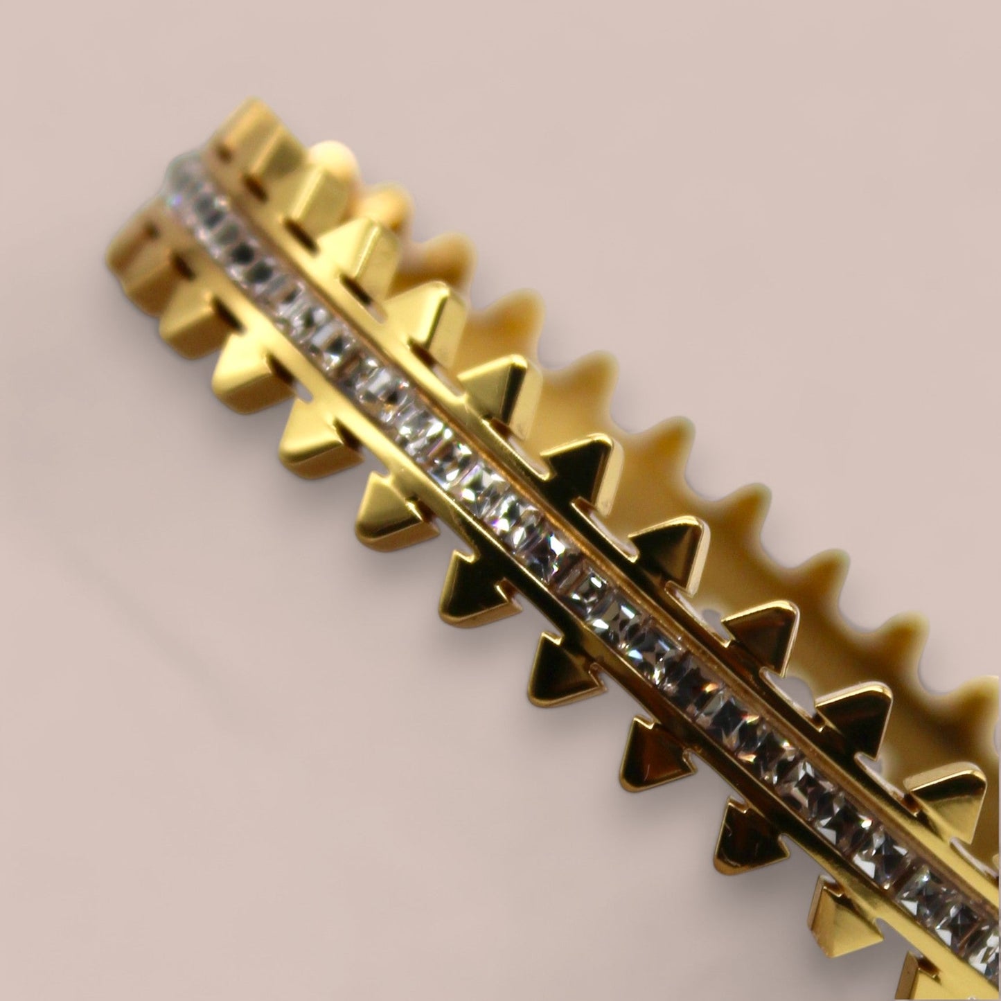 Women Triangular Rail Design Bracelet | Italian Gold Plated. - SACH JEWELS