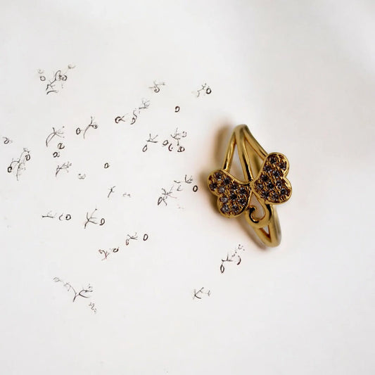 Diamond Wings Ring | Italian Gold Plated - SACH JEWELS