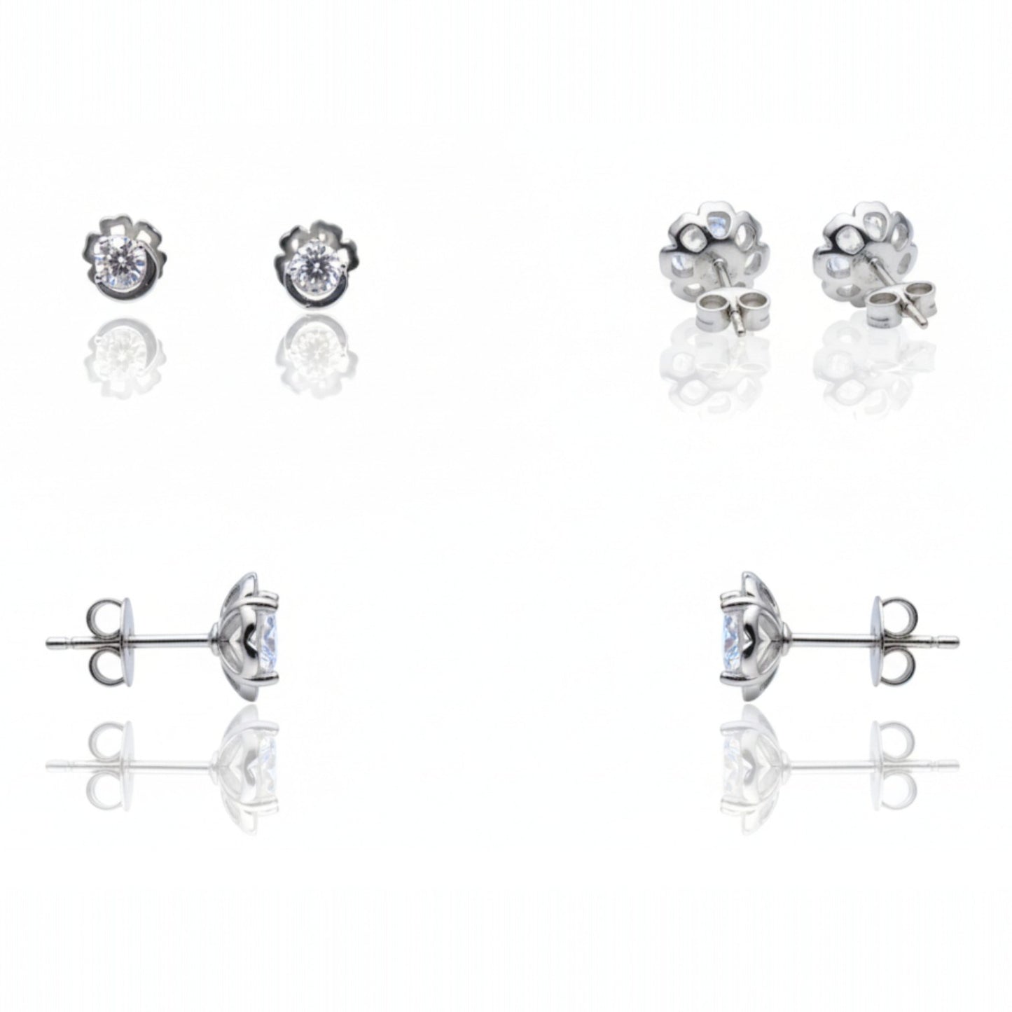 Moonlight Diamond Stud Earrings | 925 Sterling Silver SACH JEWELS