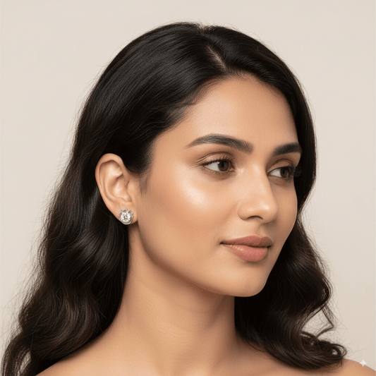 Moonlight Diamond Stud Earrings | 925 Sterling Silver SACH JEWELS
