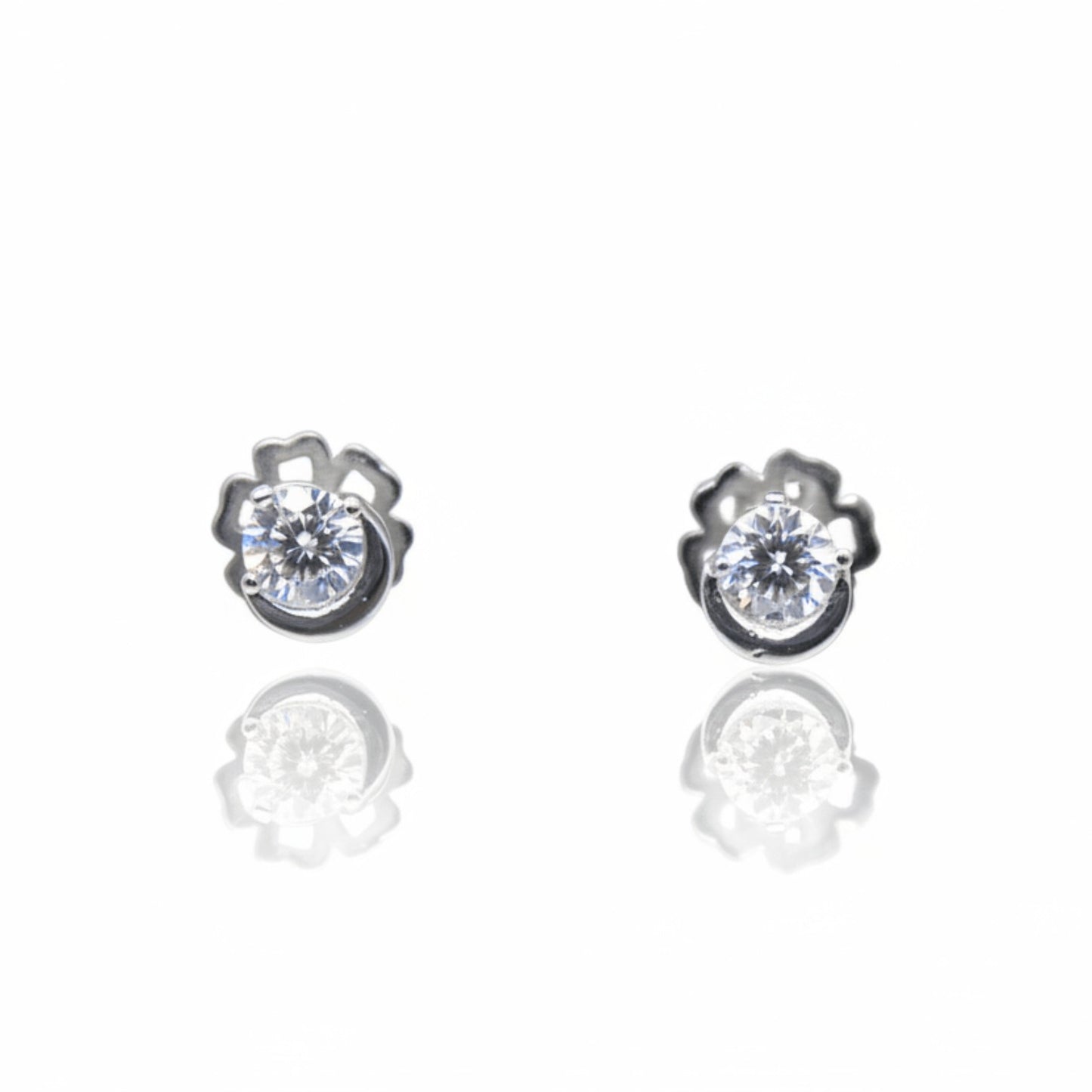 Moonlight Diamond Stud Earrings | 925 Sterling Silver SACH JEWELS