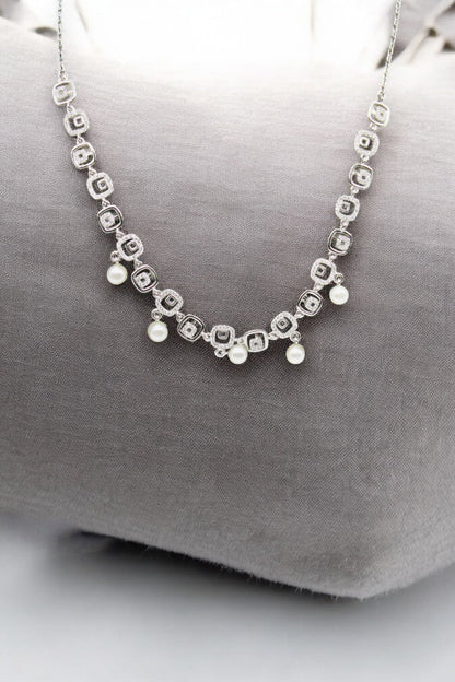 Pearl Diamond Studded Pendant Set | 925 Sterling Silver SACH JEWELS